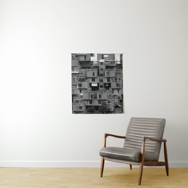 Black and White Architectural Tapestry (In Situ)