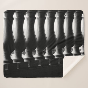 Black and White Architecture Sherpa Blanket