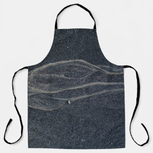 Black and white area rug apron