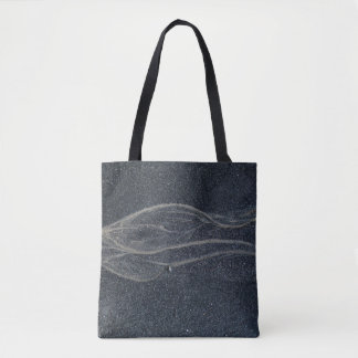 Black and white area rug tote bag