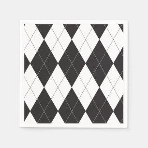 Black and White Argyle Napkin