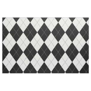 Black and White Argyle Pattern Harlequin Fabric