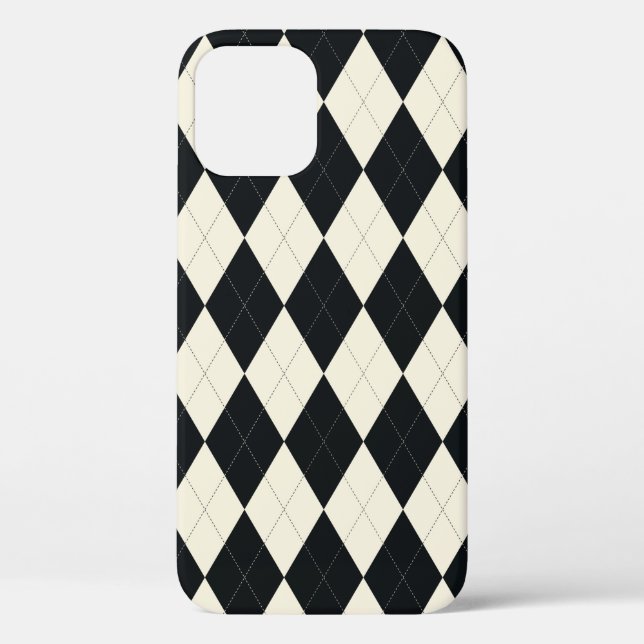 Black and White Argyle Universal iPhone 4 Case (Back)