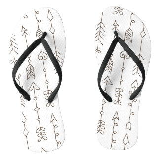 Black And White Arrow Pattern Jandals