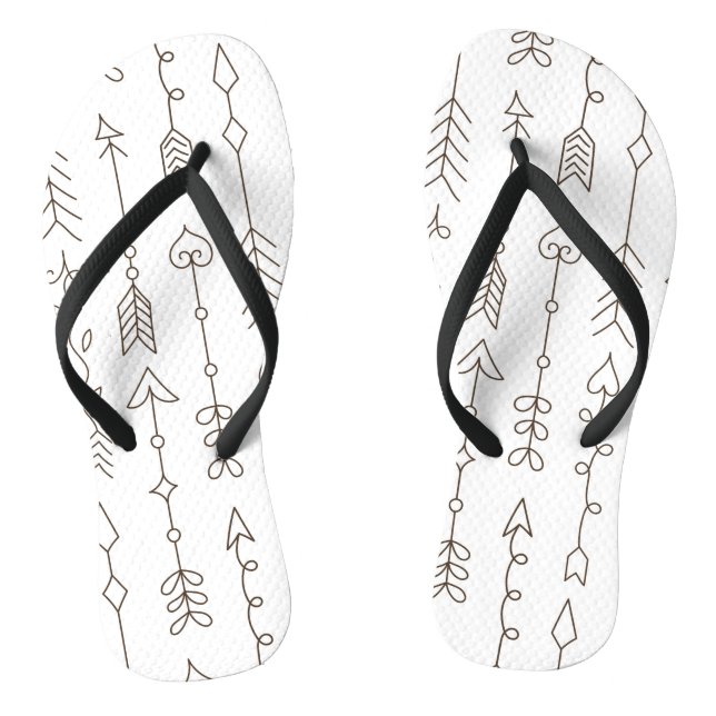 Black And White Arrow Pattern Jandals (Footbed)