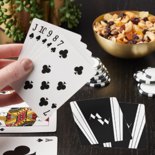 Black And White Art Deco Design Monogrammed Playing Cards
