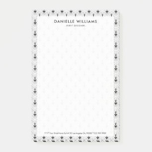Black and white art-deco geometric pattern post-it notes