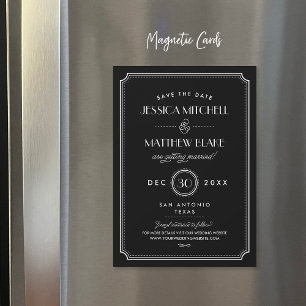 Black and White Art Deco Save the Date