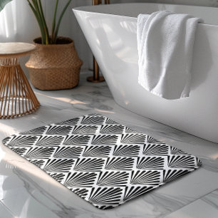 Black and white Art Deco seamless pattern  Bath Mat