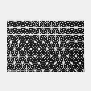 Black And White Art Deco Style Triangles Pattern Doormat