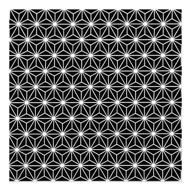 Black And White Art Deco Style Triangles Pattern Photo Print (Front)