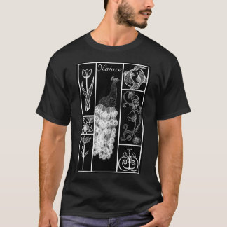 Black and white art deco stylized nature custom T-Shirt