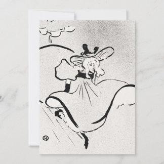 Black and White Art Jane Avril by Toulouse Lautrec Invitation