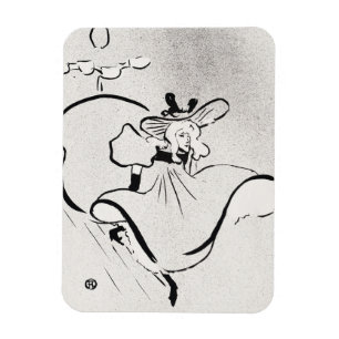 Black and White Art Jane Avril by Toulouse Lautrec Magnet