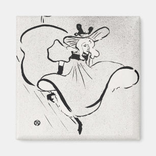 Black and White Art Jane Avril by Toulouse Lautrec Magnet