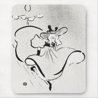 Black and White Art Jane Avril by Toulouse Lautrec Mouse Pad