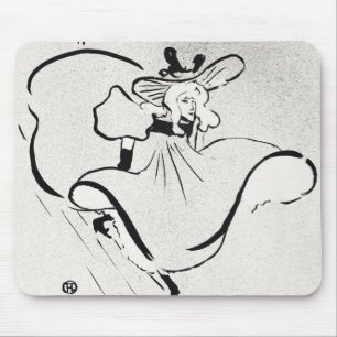 Black and White Art Jane Avril by Toulouse Lautrec Mouse Pad