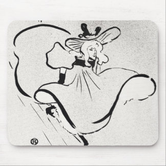 Black and White Art Jane Avril by Toulouse Lautrec Mouse Pad