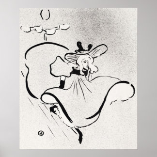 Black and White Art Jane Avril by Toulouse Lautrec Poster