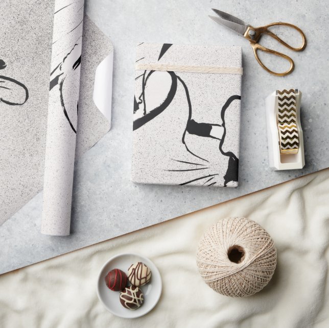 Black and White Art Jane Avril by Toulouse Lautrec Wrapping Paper (Crafts)