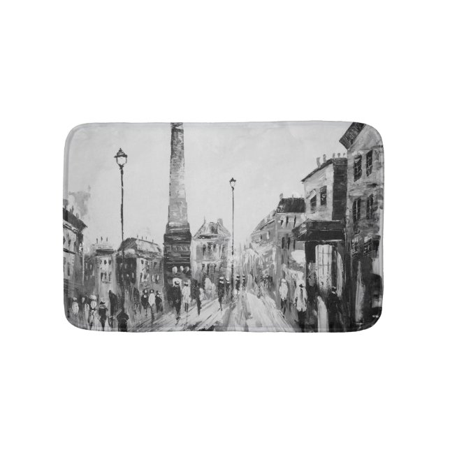 Black and white artistic paintings. bath mat (Front)
