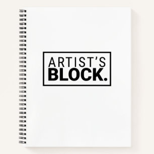 Black and White "Artist's Block" Spiral Notebook