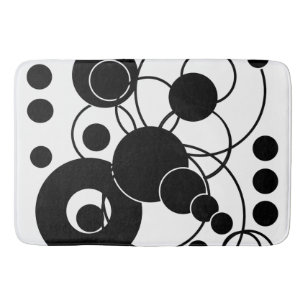 Black and White Artsy Abstract Bath Mat