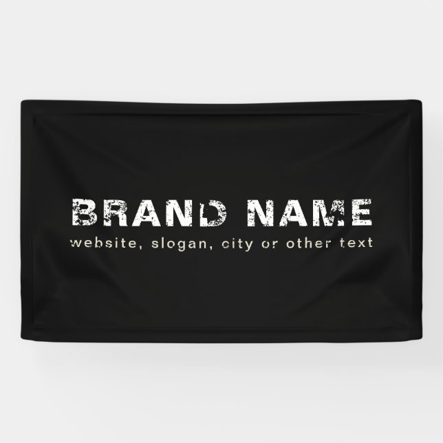 Black and White Artsy Grunge Business Name Banner (Horizontal)