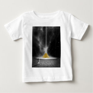 Black and White Astronaut and Golden Pyramid Baby T-Shirt