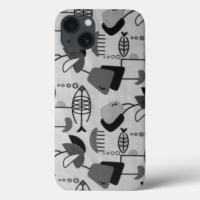 Black and White Atomic Pattern iPhone 6 Case (Back)