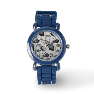 Black and White Atomic Pattern Kid's Watch