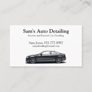 Black and White Auto Detailing Business Card