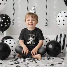 Black and White Axolotl & Balloons Birthday