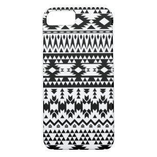 Black and White Aztec geometric vector pattern Case-Mate iPhone Case