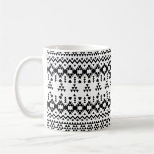 Black and White Aztec geometric vector pattern Coffee Mug
