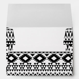 Black and White Aztec geometric vector pattern Envelope