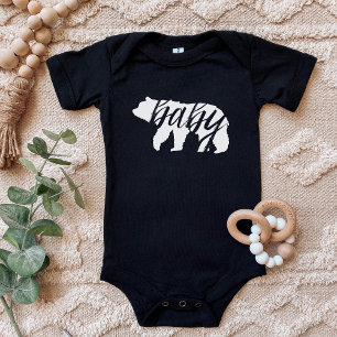 Black and White Baby Bear Matching Family Bodysuit