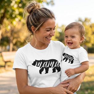 Black and White Baby Bear Matching Family Bodysuit