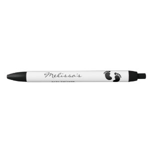 Black And White Baby Feet Custom Baby Shower Favou Ink Pen