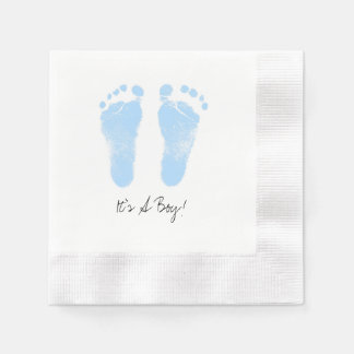 Black and White Baby Footprints Napkin