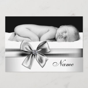 Black and White Baby Photo Birth Announcements