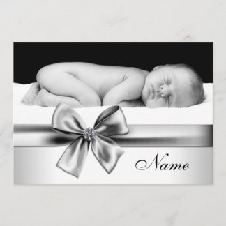 Black and White Baby Photo Birth Announcements