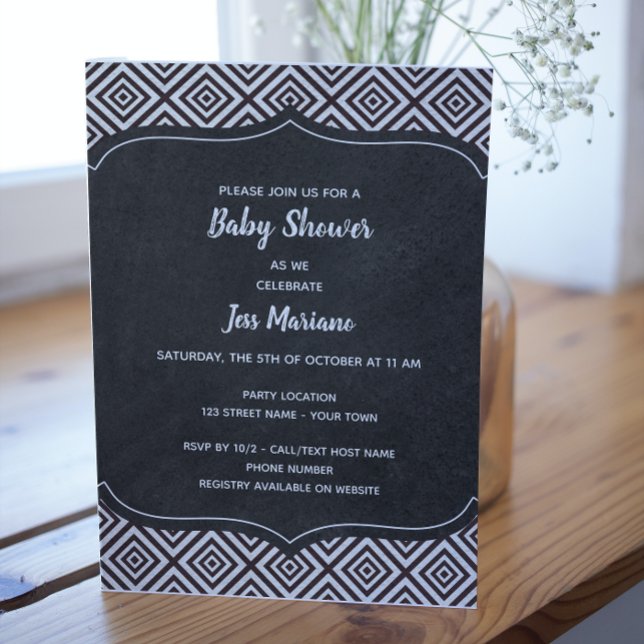 Black and White Baby Shower Invitation (Creator Uploaded)