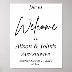  Black and White Baby Shower Poster