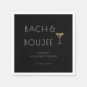 Black and White Bach and Boujee Bachelorette Party Napkin