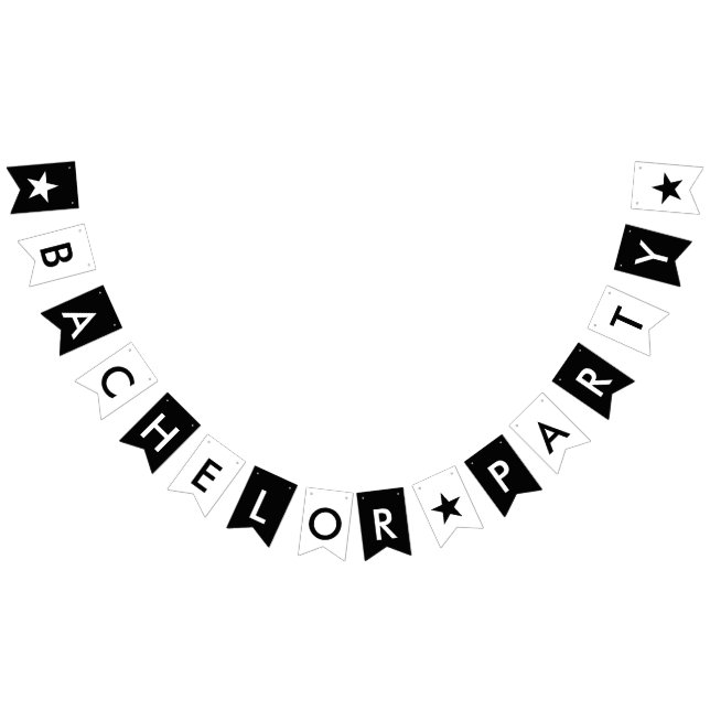 Black and white BACHELOR PARTY Bunting (All)