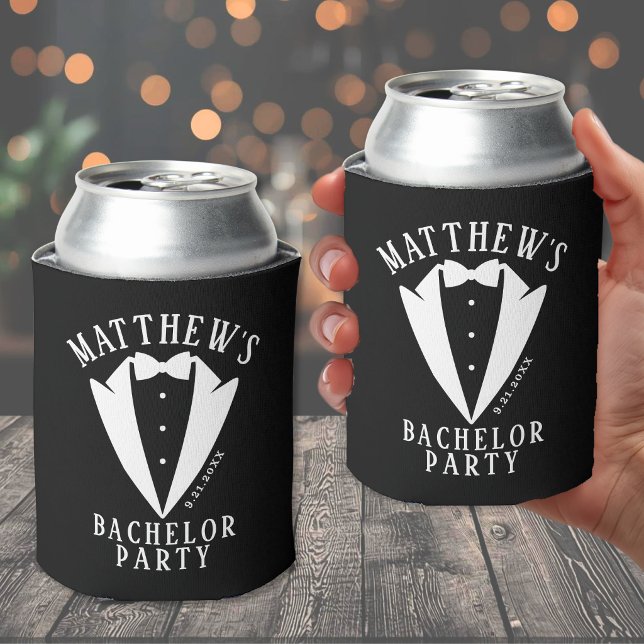 Black And White Bachelor Party Can Cooler (Black And White Bachelor Party Can Cooler )
