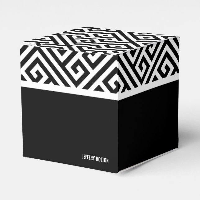 Black and white bachelor party gift favour box (Front Side)