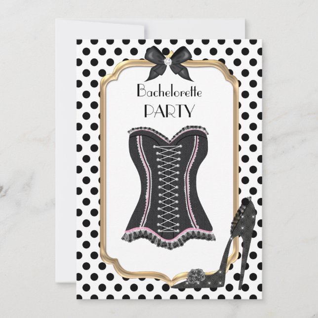 Black and White Bachelorette Party Invitation (Front)