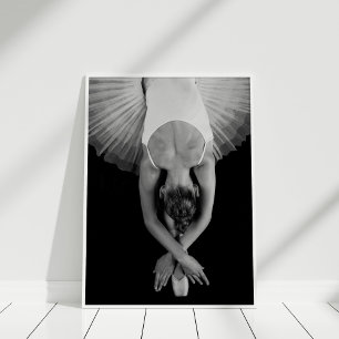 Black and White Ballerina Poster Print